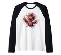Crazy Chicken in Pink Heels Color Raglan Baseball Tee