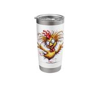 Crazy Chicken in Pink Heels Color Stainless Steel Insulated Tumbler