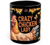 Crazy Chicken Lady Ceramic Coffee Mug 11oz Farm Animal Lover - Tea Coffee Mug with Comfortable Grip - Unique Fun Gift Cup for Office or Home - Vibrant Long-Lasting Print ID44991