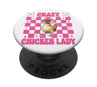 Crazy Chicken Lady Chicken Farm Farmer Chicken Girl Mom PopSockets Adhesive PopGrip