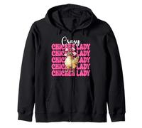 Crazy Chicken Lady Chicken Farm Farmer Chicken Girl Mom Zip Hoodie