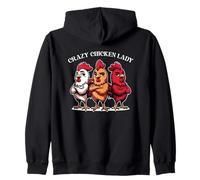 Crazy Chicken Lady Enthusiast Fun Zip Hoodie