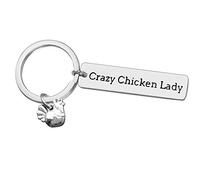 Crazy Chicken Lady Gift Crazy Chicken Lady Keyring Chicken Stuff for Chicken Lovers Gift Funny Chicken Gift Chicken Hen Farmer Lovers Gift Poultry Farm Chicken Mom Keyring Chicken Farm Girl/Wife Gift