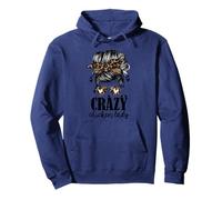 Crazy Chicken Lady messy bun Pullover Hoodie