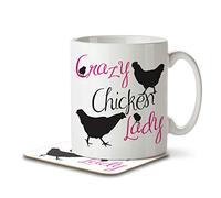 Crazy Chicken Lady - Mug and Coaster by Inky Penguin