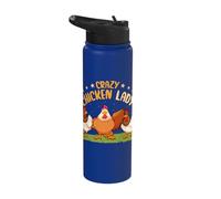 Crazy Chicken Lady Poultry Farm Animals Chicken Farmer Stainless Steel Insulated Water Bottle