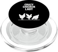 Crazy Chicken Lady Silhouette Funny Farm Graphic Design PopSockets PopGrip for MagSafe