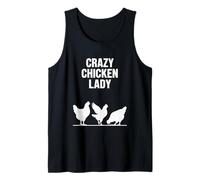 Crazy Chicken Lady Silhouette Funny Farm Graphic Design Tank Top