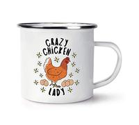 Crazy Chicken Lady Stars Retro Enamel Mug Cup