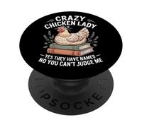 Crazy Chicken Lady Yes They Have Names Funny Hen PopSockets Adhesive PopGrip