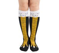 Crazy Chicken Turkey Leg Socks for Women, 3D Novely Animal Feet High Stockings, 1 Pair Thanksgiving Funny Socks (A-a-Chicken Feet Socks 54cm, numeric_54)