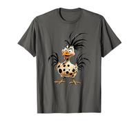 Crazy Chicken Wild Haired Dotted Fowl Fun T-Shirt
