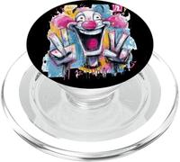 Crazy Clown Face Graffiti Pop Character Graphic Art Funny PopSockets PopGrip for MagSafe