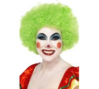 Smiffys Crazy Clown Wig - Green - wig clown fancy dress afro green crazy smiffys unisex curly circus costume ladies