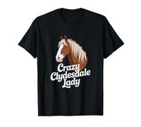 Crazy Clydesdale Lady Clydesdale Horse Retro Equestrian T-Shirt