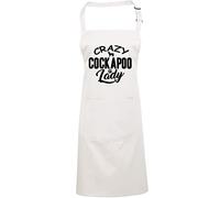 Crazy Cockapoo Lady - Apron - Chef Cook Baker - Pet Dog owner Doggy Mum Puppy One size white