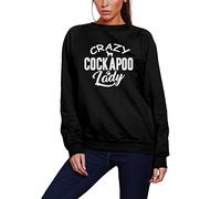 Crazy Cockapoo Lady - Youth & Womens Sweatshirt - Pet Dog Owner Doggy Mum Puppy L Black