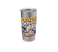 Crazy Cockatiel Lady Parrot Bird Owner Stainless Steel Insulated Tumbler