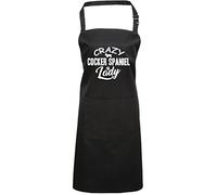 Crazy Cocker Spaniel Lady Apron - Chef Cook Baker Black