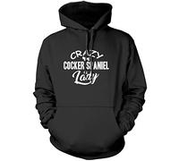 Crazy Cocker Spaniel Lady Unisex Hoodie - Black X-Large