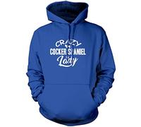 Crazy Cocker Spaniel Lady Unisex Hoodie - Blue Medium