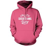 Crazy Cocker Spaniel Lady Unisex Hoodie - Pink Medium