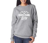 Crazy Cocker Spaniel Lady Women's Sweatshirt - Heather Grey Large