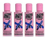 Crazy Color 100ml Permanent Hair Dye Cream - Capri Blue Pack of 4