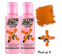 Crazy Color 60 Orange Semi-Permanent Conditioning Hair Dye (Pack of 2)