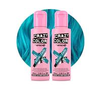 Crazy Color Blue Jade Semi Permanent Hair Dye Duo 200ml | Vibrant Highly Pigmented Conditioning & Oil Nourishing Vegan Formula | No Bleach or Ammonia