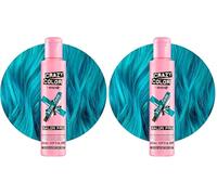 Crazy Color Blue Jade Semi-Permanent Hair Dye. Highly Pigmented Teal Aquamarine Conditioning & Oil Nourishing Vegan Formula | No Bleach or Ammonia | Limited Edition 150ml Size (Pack of 2)