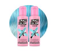 Crazy Color Bubblegum Blue Semi Permanent Hair Dye Duo 200ml | Pastel Highly Pigmented Conditioning & Oil Nourishing Vegan Formula | No Bleach or Ammonia