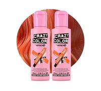 Crazy Color Coral Red Hair Dye Duo 200ml | Vibrant Semi Permanent, Highly Pigmented Conditioning & Oil Nourishing Vegan Formula | No Bleach or Ammonia