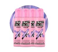 Crazy Color Lavender Purple Hair Dye Quad 400ml | Pastel Semi Permanent, Highly Pigmented Conditioning & Oil Nourishing Vegan Formula | No Bleach or Ammonia