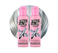 Crazy Color Metallic Graphite Semi-Permanent Duo Hair Dye. Highly Pigmented Silver Toner Conditioning & Oil Nourishing Vegan Formula | No Bleach or Ammonia | 200ml