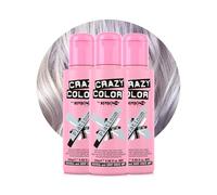 Crazy Color Metallic Platinum Semi-Permanent Trio Hair Dye. Highly Pigmented Purple Toner Conditioning & Oil Nourishing Vegan Formula | No Bleach or Ammonia | 300ml