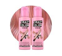 Crazy Color Metallic Rose Gold Semi-Permanent Duo Hair Dye. Highly Pigmented Metallic Peach Conditioning & Oil Nourishing Vegan Formula | No Bleach or Ammonia | 200ml