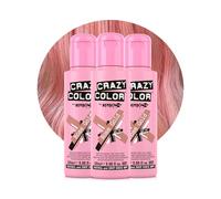 Crazy Color Metallic Rose Gold Semi-Permanent Trio Hair Dye. Highly Pigmented Metallic Peach Conditioning & Oil Nourishing Vegan Formula | No Bleach or Ammonia | 300ml
