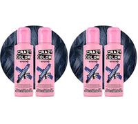 Crazy Color Metallic Sapphire Semi-Permanent Duo Hair Dye. Highly Pigmented Deep Blue Conditioning & Oil Nourishing Vegan Formula | No Bleach or Ammonia | 200ml (Pack of 2)