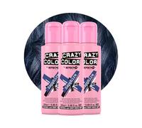 Crazy Color Metallic Sapphire Semi-Permanent Trio Hair Dye. Highly Pigmented Deep Blue Conditioning & Oil Nourishing Vegan Formula | No Bleach or Ammonia | 300ml