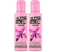 Crazy Color Neon Rebel UV Semi-Permanent Hair Dye. Highly Pigmented Glow up Neon Pink Conditioning & Oil Nourishing Vegan Formula | No Bleach or Ammonia | 100ml (Pack of 2)