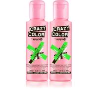 Crazy Color Neon Toxic UV Semi-Permanent Hair Dye. Highly Pigmented Glow up Neon Green Conditioning & Oil Nourishing Vegan Formula | No Bleach or Ammonia | 100ml (Pack of 2)