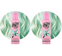Crazy Color Pastel Peppermint Semi-Permanent Hair Dye. Highly Pigmented Minty Green Conditioning & Oil Nourishing Vegan Formula | No Bleach or Ammonia | 100ml (Pack of 2)