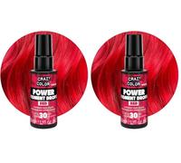 Crazy Color Red Power Pigments 30 Uses | Ultra Concentrated Pigments, Custom Toner & Semi-Permanent Dye from Home | Vegan Formula | No Bleach or Ammonia | 30ml (Pack of 2)