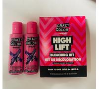 Crazy Color Semi-Permanent Conditioning Hair Dye - 2x Hot Purple & Bleaching Kit