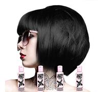 Crazy Color Semi-Permanent Hair Color Cream 4 Bottles of Natural Black 100 ml