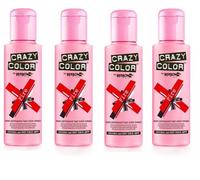 Crazy Color Semi Permanent Hair Colour 100ml Fire Pack of 4