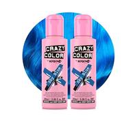 Crazy Color Sky Blue Semi Permanent Hair Dye Duo 200ml | Vibrant Highly Pigmented Conditioning & Oil Nourishing Vegan Formula | No Bleach or Ammonia