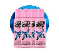 Crazy Color Sky Blue Semi Permanent Hair Dye Quad 400ml | Vibrant Highly Pigmented Conditioning & Oil Nourishing Vegan Formula | No Bleach or Ammonia