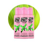 Crazy Color Toxic UV Neon Green Semi Permanent Hair Dye Trio 300ml